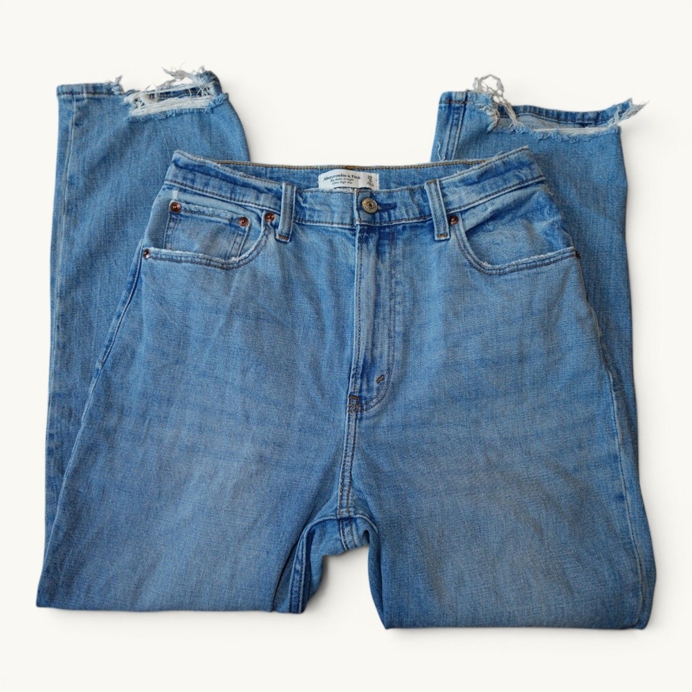 Abercrombie & Fitch Ankle Straight Jeans Women's 29 Light Wash High Rise